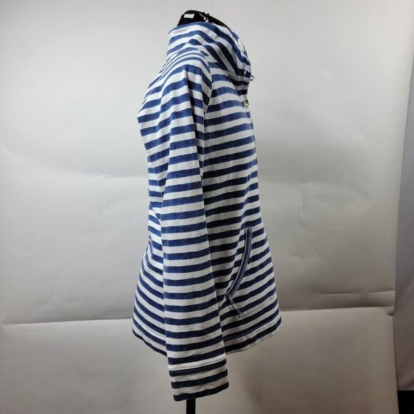 Lilly Pulitzer Captain Popover Bright Navy Positano Stripe Top Size Small - Picture 9 of 12